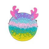 Jucarie antistres din silicon, Geanta Pop It, 16 cm, Ren, Macarons