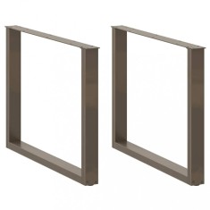 vidaXL Picioare de masă &icirc;n formă de U, 3 buc., oțel natural, 100 x (72-73) cm 4013215