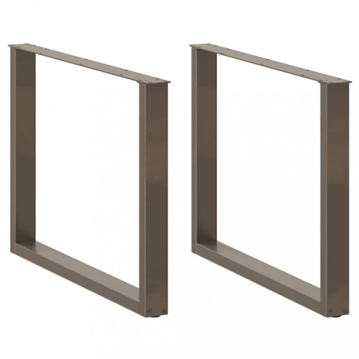 vidaXL Picioare de masă &icirc;n formă de U, 3 buc., oțel natural, 100 x (72-73) cm