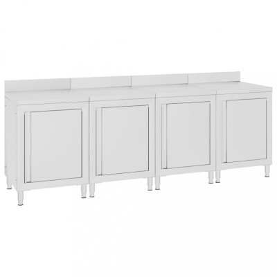 vidaXL Dulap comercial blat de lucru 240x60x96 cm, oțel inoxidabil foto