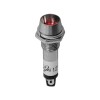 Bec martor 12Vdc 9x36mm LED rosu metal