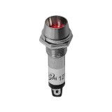 Bec martor 12Vdc 9x36mm LED rosu metal