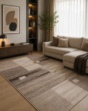 Cumpara ieftin Covor Model Mira 24120-120, Marime 160 x 230 cm, Bej, Maro, Inaltime Fir 6 mm, Antialergic, Polipropilena, Living, Dormitor, Sufragerie, Birou