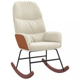 Scaun balansoar, alb crem, catifea