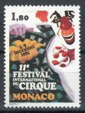 Monaco 1985 Mi 1717 MNH - Al 11-lea Festival Int de Circ de la Monte Carlo, Nestampilat