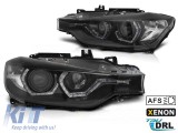 Kit de faruri xenon de tuning potrivit pentru BMW Seria 3 F30, F31 2011-2015 cu baza neagra, stanga si dreapta pentru modele cu functia AFS Performanc
