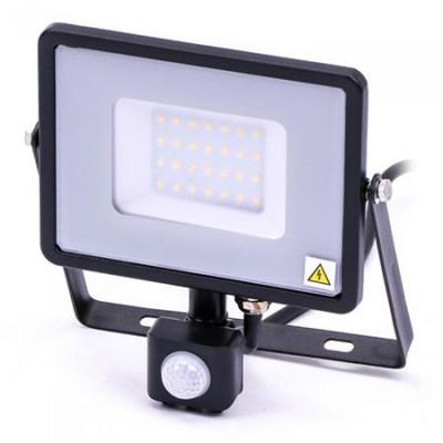 Reflector LED SMD cu senzor miscare, 30 W, 2400 lm, 4000 K, protectie IP44, Negru/Gri foto