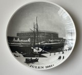 Farfurie din portelan suedez GUSTAVSBERG, dedicat CRACIUN 1981, exemplar limitat