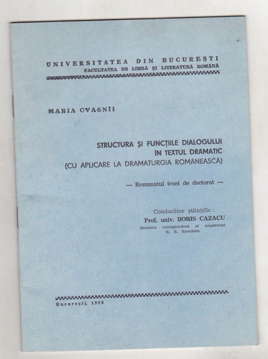 bnk rev Maria Cvasnii - Structura si functiile dialogului in textul dramatic