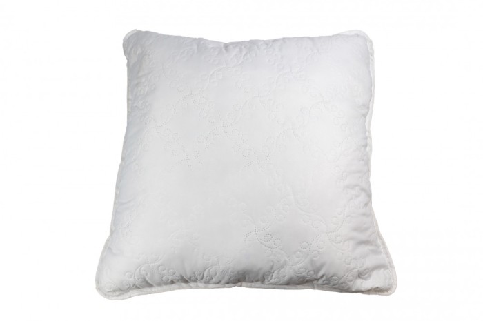 Perna matlasata antialergica PureDream Coneltex, dimensiuni 40 x 40 cm, patrata, culoare alba, umplutura fibra siliconizata