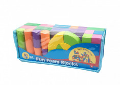Gentuta cuburi si forme geometrice colorate din burete - Set jucarie 50 piese foto