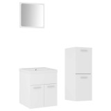 Cumpara ieftin Set mobilier de baie, alb, lemn prelucrat