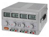 Sursa de alimentare, AXIOMET, AX-3005D-3, LCD, 3 canale, pentru experimente de fizică și inginerie electrică, Setare tensiune cu buton rotativ