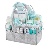 Organizator Geantă Depozitare, Model Bebe, Pasla, Culoare Gri, Dimensiuni 33x23x18cm, Separatoare Detasabile, 8 Buzunare Laterale, Oem