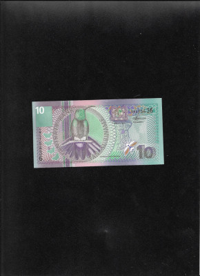 Suriname Surinam 10 gulden 2000 seria975436 aunc foto
