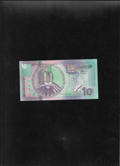 Suriname Surinam 10 gulden 2000 seria975436 aunc