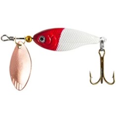 Lingurita Rotativa Energo Team Wizard Chub Spinner, Alb - Rosu, 4cm, 8g foto
