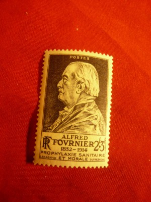 Serie- Personalitati - Alfred Fournier 1947 Franta , 1 valoare foto