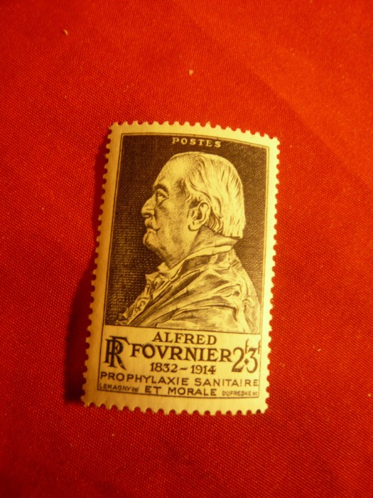 Serie- Personalitati - Alfred Fournier 1947 Franta , 1 valoare