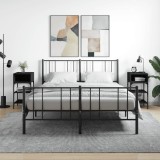 vidaXL Noptiere, 2 buc., negru, 35x34,5x70 cm, lemn compozit