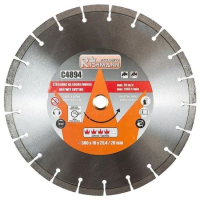 Disc diamantat segmentat, beton, taiere umeda si uscata, 300 mm/25.4 mm, Richmann Exclusive foto