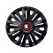 Set 4 Capace Roti pentru Skoda Nou Alb-Negru, model Royal Black Cu Inel Rosu, R15, SKODA