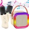 SET KARAOKE DIFUZOR FĂRĂ FIR DOUĂ MICROFOANE BT COLORURI PORTABIL RGB