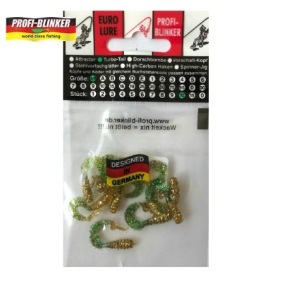Twisterele Profiblinker Turbotail, Gold Glitter, 3cm,10buc/plic foto