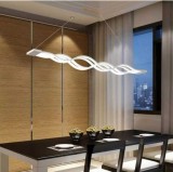 Pendul Led Suspendat Alb ,Design Ondulat Cu Telecomanda, 80X2W, 3000&ndash;6500K