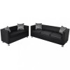 VidaXL Set canapele 3 locuri și 2 locuri, negru, piele artificială