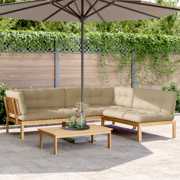 vidaXL Set canapele de grădină cu perne din paleți 4 piese lemn acacia