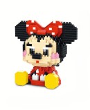 Set De Constructie Minnie Mouse Innovium&trade;, 426 Piese ABS, Model 3D Feminin Cu Rochita Rosie cu Buline, 9.4 &times; 8.3 &times; 9 CM