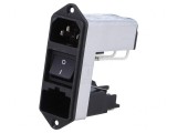 Conector alimentare AC soclu tată 10A 250V 0,3mH