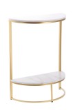 Cumpara ieftin Consola fier auriu marmura 60 x 30 x 80 cm
