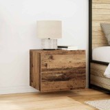 VidaXL Noptieră suspendată cu sertar 2 pcs Lemn vechi 50 x 39 x 41 cm
