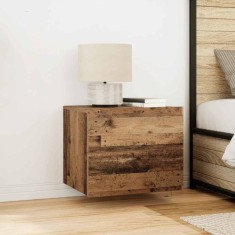 vidaXL Noptieră suspendată cu sertar 2 pcs Lemn vechi 50 x 39 x 41 cm 863073