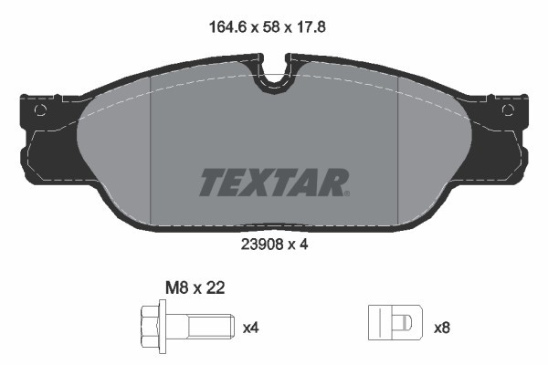 Set placute frana TEXTAR 2390801
