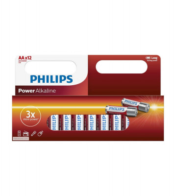 Pachet de 12 - AA R3 Philips Power Alkaline-Conținutul pachetului 1x Blister foto