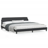 VidaXL Cadru de pat cu tăblie negru și alb 200x200cm piele artificială