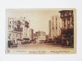 Maroc-Casablanca:Intersecția Mers Sultan,carte poștală reclamă cauciucuri Firestone circulată 1938