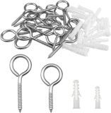 Set de 20 suruburi cu ancora de fixare CiShow, otel inoxidabil/plastic, alb/argintiu, M4 x 50mm / M5 x 70 mm