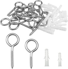 Set de 20 suruburi cu ancora de fixare CiShow, otel inoxidabil/plastic, alb/argintiu, M4 x 50mm / M5 x 70 mm