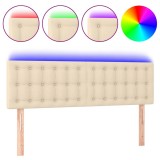 Cumpara ieftin Tablie de pat cu LED, crem, 144x5x78/88 cm, textil