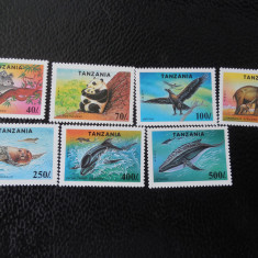 Tanzania-Fauna protejata-serie completa-nestampilate