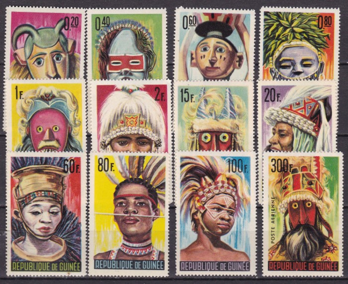 Guineea 1965 masti MI 274-285 MNH