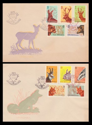 1961 Romania - 2 FDC Vanatoarea, LP 521 foto