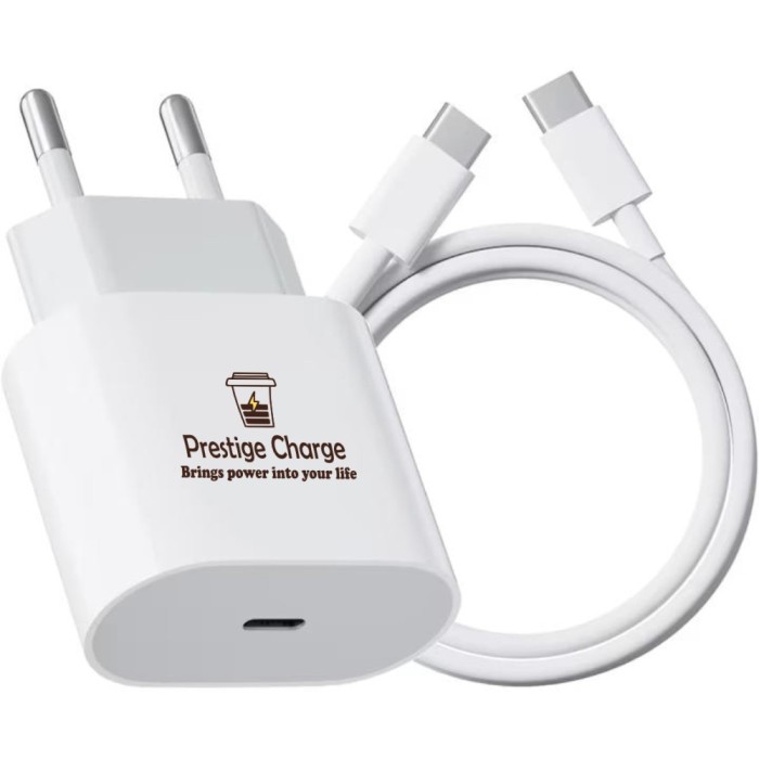 Incarcator FastCharge USB-C, 20W, PRESTIGE CHARGE&reg;, inclus cablu TypeC 2 m, compatibil cu iPhone 15, 15Pro, 15ProMax, 16, 16Pro, 16ProMax, iPad Pro 20