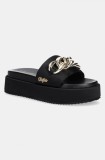Buffalo papuci Noa Slide Chain 2.0 femei, culoarea negru, cu platforma, 1602258-BLK