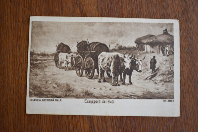 CP tematica arta Cartea Romaneasca pictura Aman Transport de Buti foto