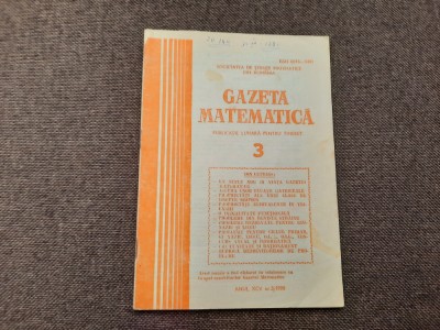 GAZETA MATEMATICA NR 3 /1990 RF21/2 foto